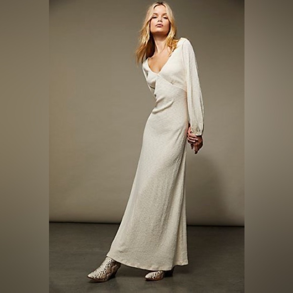Free People Beach Amalfi Maxi Dress in Cream M